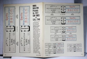 NMRA Bulletin Car Sides Swift Refrigerator Line 7719 freno de aire 1977 HO/O/N/Z de colección - Imagen 1 de 2