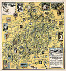 Karte von White Mountain National Forest New Hampshire Maine Wandkunst Posterdruck