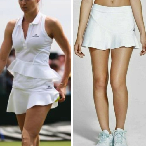 Gonna arricciata Adidas Stella McCartney barricata con pantaloncini bianco Med grande