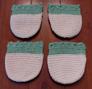 4 montañas rusas acogedoras de ganchillo vintage hechas a mano de 3" para frasco de vidrio - Imagen 1 de 4