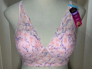 Maidenform Halter Bra 38C Wireless Convertible Pink Floral DM1188 - Picture 1 of 8