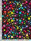 Groovy Fabric | Timeless Treasures Rainbow Ombre Dot Black | Yard