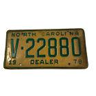 1978 north Carolina Dealer license plate V-22880