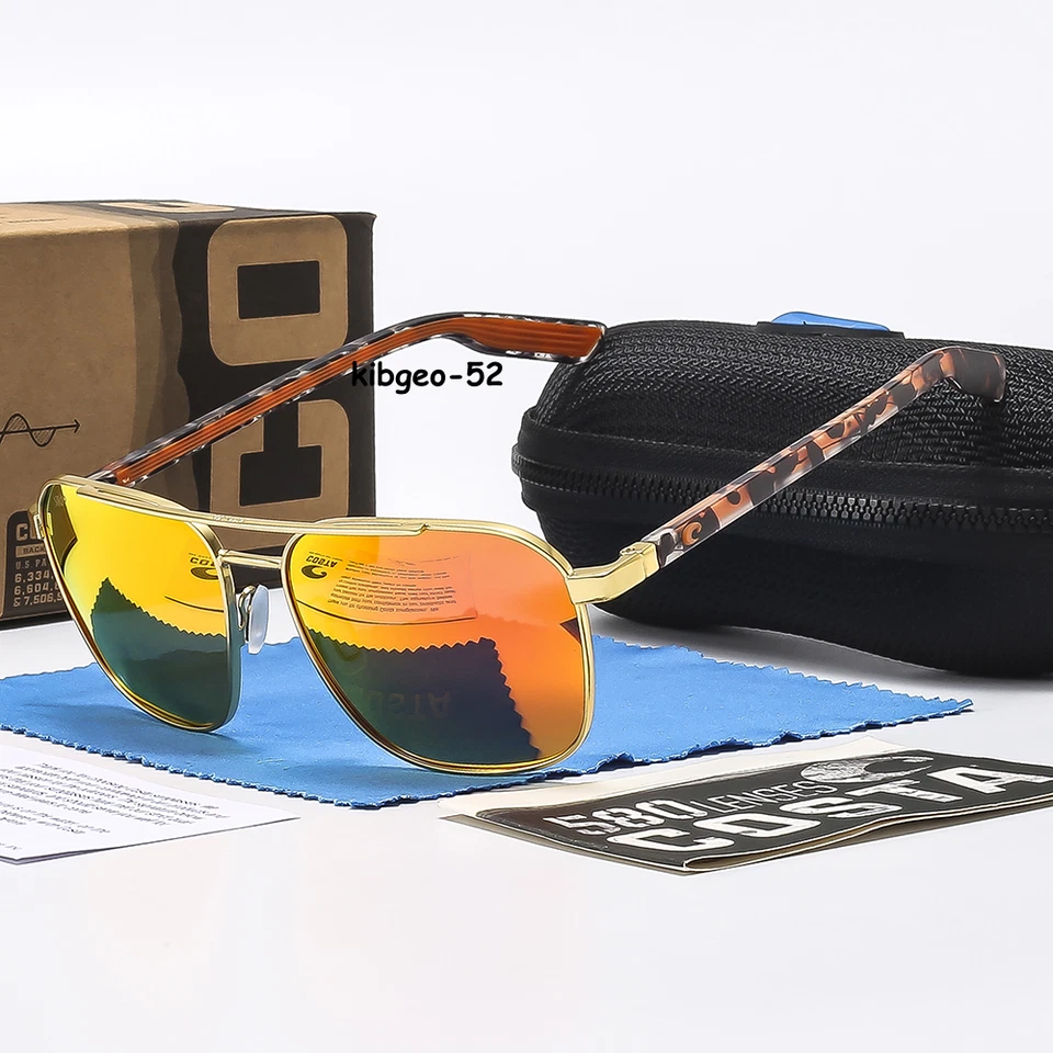 Gafas de sol Costa Del Mar Wader marco dorado espejo rojo 580P lentes polarizadas Foto 1 de 3