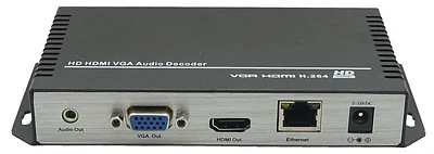 H.264 HTTP RTSP RTMP UDP stream decoder from video Encoder, HDMI & VGA output - Image 1 of 4