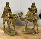 Set Of Two Wisemen On Camels Holiday Christmas Nativity Bookends Baby Jesus 10”