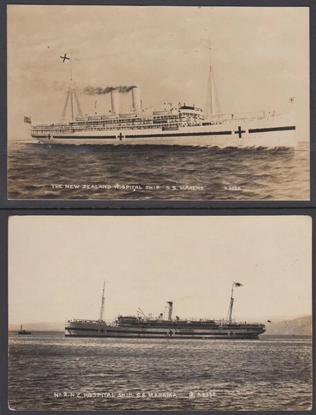NUEVA ZELANDA 1910/20S PRIMERA GUERRA MUNDIAL BARCOS HOSPITAL MATIENO, MARAMA FOTOS REALES ID056D64527 Foto 1 de 1