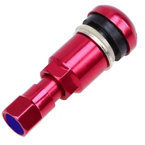 Red Motorcycle Billet Tire Wheel Valve Tubeless Stem Cap ATV Bike Quad Scooter - Picture 1 of 6