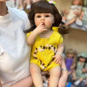 22inch Reborn Toddler Girl Doll Full Silicone Vinyl Body Anatomically Correct - Picture 1 of 4