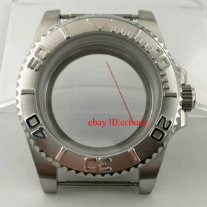 40mm Sapphire glass Watch Case Steel Silver Bezel Fit NH35 NH36 Movement - Picture 1 of 4