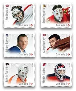 DIE CUT = GOALIES = HOCKEY = NHL Set of 6 stamps MNH Canada 2015 #2867i-72i - Bild 1 von 1