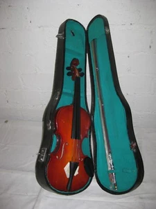 Geige Violine mit Geigenkasten u Stab nur zur Dekoration Länge80cm Klassik Musik - Imagen 1 de 1