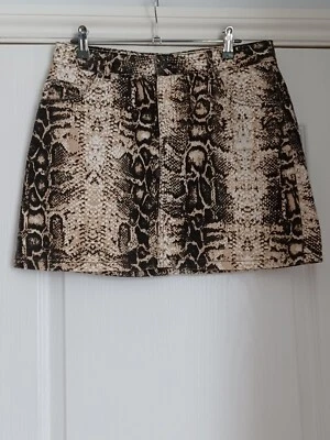 TOPSHOP Womens Animal Print Short Skirt Size 12 (W30") - Image 1 of 4