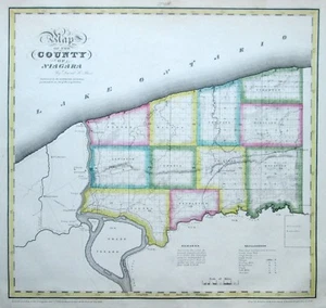 1829 NIAGARA COUNTY, NY * DAVID BURR Copperplate Handcolor ORIGINAL! - Picture 1 of 6