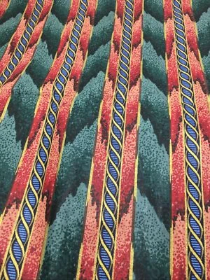 Richloom Screen Print Chintz Fabric Preshrunk Teflon Verdigris Stripe 35" x 54" - Image 1 of 4