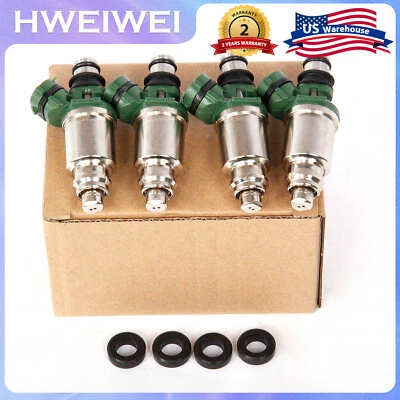 Juego de 4 inyectores de combustible para Camry Celica MR2 RAV4 2,2 L 2,0 OEM TIPO EMISIÓN CA Foto 1 de 4