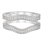 Wedding Aniversary Ring Enhancer Wedding Band Cubic Zirconia 925 Sterling Silver