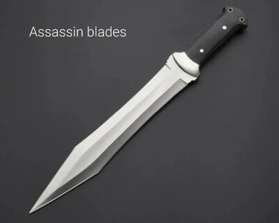 custome handmade high carbon steel 20 "  dagger knife handle black micarta  - Image 1 of 4