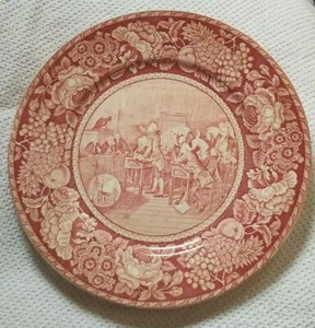 Royal Fenton Staffordshire England Patrick Henry's Speech 1765 Red plate - Picture 1 of 5