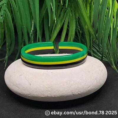 Brazalete Brazalete Acrílico Color Jamaicano - Negro Amarillo y Verde - Estilo Unisex Foto 1 de 4