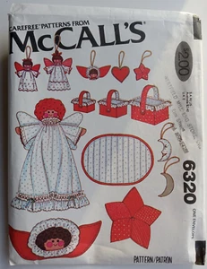 1978 McCall's Pattern 6320 Christmas Decorations Ornaments Angels Baskets UNCUT - Picture 1 of 9