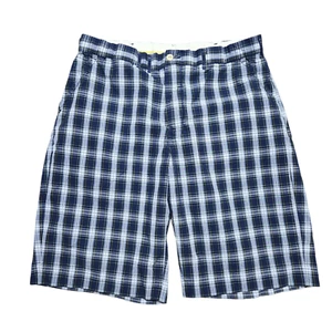VTG Polo Ralph Lauren Chino Shorts 34x11 Blue Men Plaid Golf Retro Dad - Picture 1 of 20