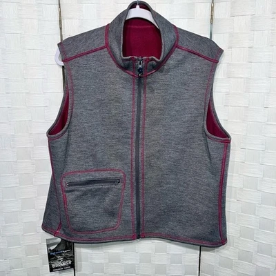 Chaleco reversible polar Woolrich Trailhead para mujer talla XL Boysenberry exterior Foto 1 de 4