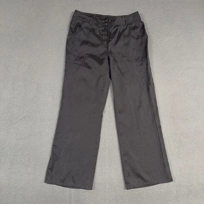 Chicos Pants Womens 0 / 4 Dark Gray Straight Leg Flat Front Polyester Blend - Image 1 of 4