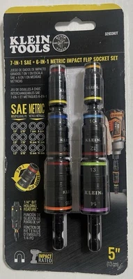 Klein Tools 7 en 1 SAE + 6 EN 1 Juego de enchufes abatibles de impacto métrico 32933KIT NUEVO Foto 1 de 2