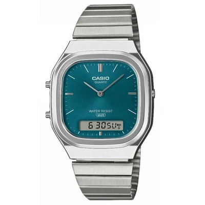 Casio Watch AQ-240E-3AEF Digital Vintage Collection Analogue Blue Green Dial - image 1 of 4