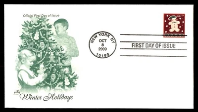 Mayfairstamps US FDC 2009 Gingerbread Man Kids Christmas Tree First Day Cover aa - Image 1 of 2