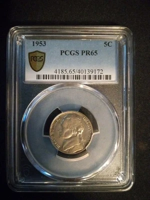 1953 Jefferson Nickel PCGS PR65 Gold Shield Slab - Image 1 of 4