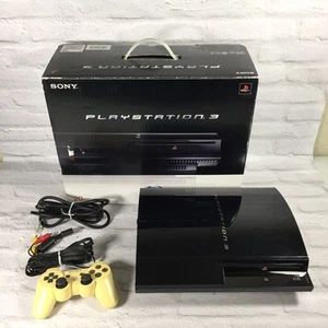 SONY PS 3 PS3 PlayStation 3 CECHB00 Game Console 20GB Black With Box japan USED - Picture 1 of 10