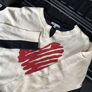 Lisa Todd schwarz & cremefarben Herz Pullover Damengröße Large " - Bild 1 von 6