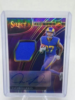 2021 Panini Select - Rookie Signature Memorabilia Jacob Harris Purple Prizm /49 - Image 1 of 2