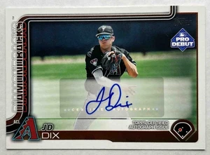 2025 Topps Baseball Pro Debutto JD Dix Auto #PD-6 ACL Diamondbacks - Foto 1 di 2
