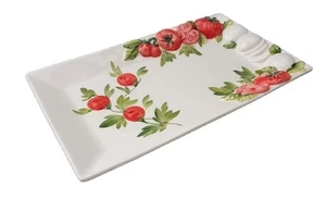 Plato de servir tomates rectangulares BASSANO Caprese cerámica italiana 36x20 - Imagen 1 de 4