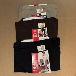 Vintage Dickies NWT Plain Front Twill Pants Lot Of 3 44x29 - Picture 1 of 5