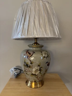 American flower and bird hand-painted ceramic table lamp bedside lamp new - Image 1 of 4