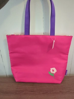 NEW Clinique Donald Tote NTW  Bright Pink & Floral-Reversible - Image 1 of 4