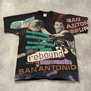 Vintage 90s Magic Johnson Ts David Robinson Shirt Size XL All Over Print Spurs  