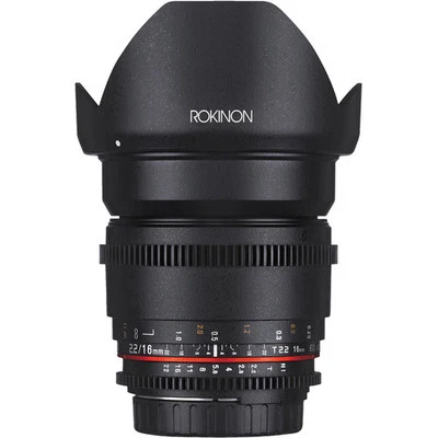 Rokinon Cine DS 16mm T2.2 Ultra Wide Angle Cine Lens for Canon EF-S - DS16M-C - Image 1 of 2