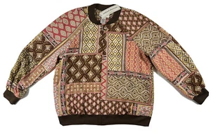 ALFRED DUNNER Womens 14 Sunset Canyon Full Zip Patchwork Jacket Lined NWT - Picture 1 of 10