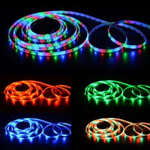 16FT 12V 2835 RGB SMD 300 LED Flexible Strip Room Light Tape Lamp Color Changing - Picture 1 of 14