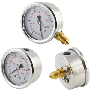Manómetro de glicerina vertical escala Ø 63 mm aire comprimido vacío alta presión - Imagen 1 de 6