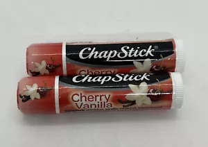 Lot Of 2 ChapStick CHERRY VANILLA Skin Protectant Lip Balm RARE Free Shipping - Foto 1 di 2