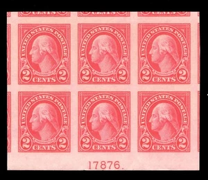 MOMEN: US STAMPS #577 PLATE BLOCK OF 6 MINT OG NH GEM LOT #73353 - Picture 1 of 3