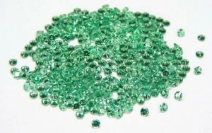 100 PCS. ROUND 2 MM. MACHINE CUT LAB CREATED NANOCRYSTAL EMERALD - Picture 1 of 1