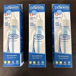 Dr. Brown's Natural Flow Bottle Clear 8 oz/250 ml BPA-Free Reduces Colic 3 - Picture 1 of 9