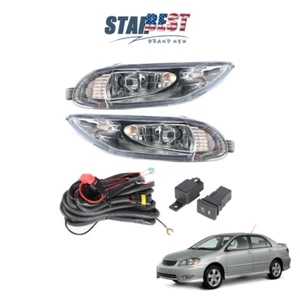 Pair Bumper Lamp Clear Fog Light Switch Wiring Kit For Toyota Corolla 2005-2008 - Picture 1 of 13